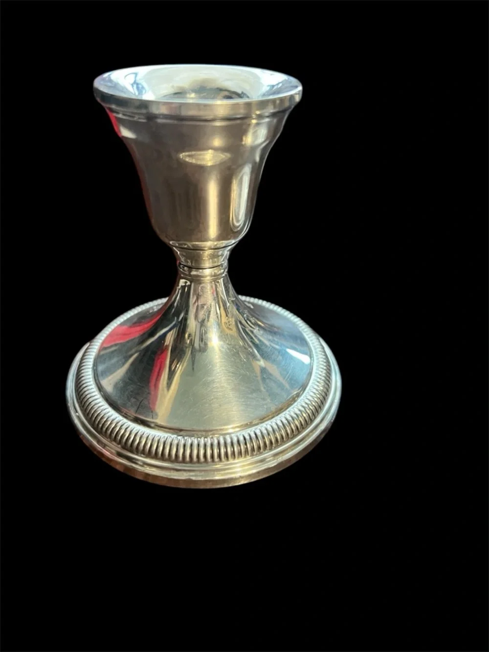 Sterling Silver-Tone Pair of Candle Holders - Picture 2 of 6